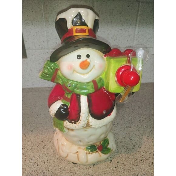 Christmas Light Up Musical LED Ornament Battery -  Snowman - Picture 1 of 10